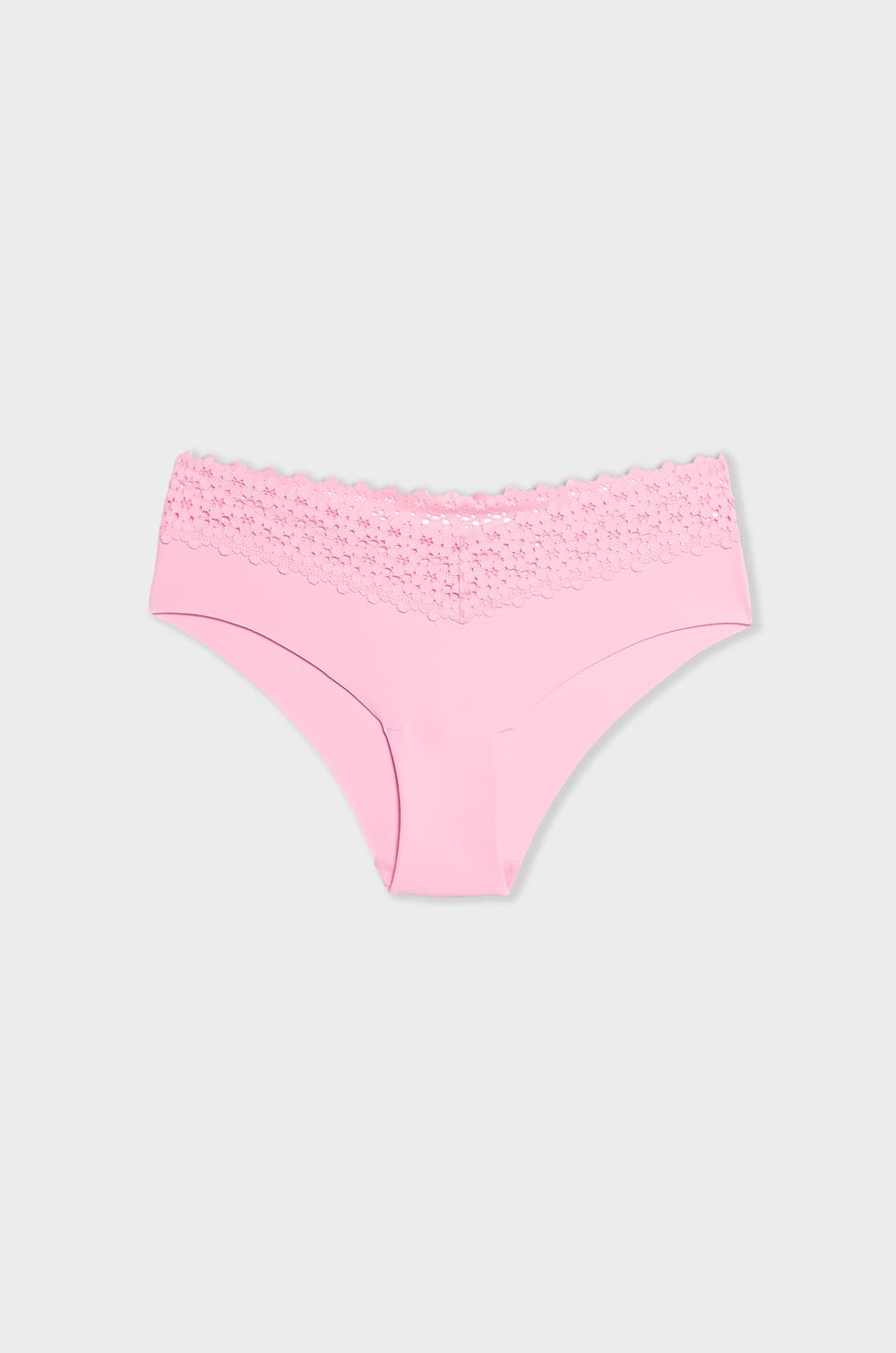 Hipster V-shape en microfibre et dentelle;${refinementColor}