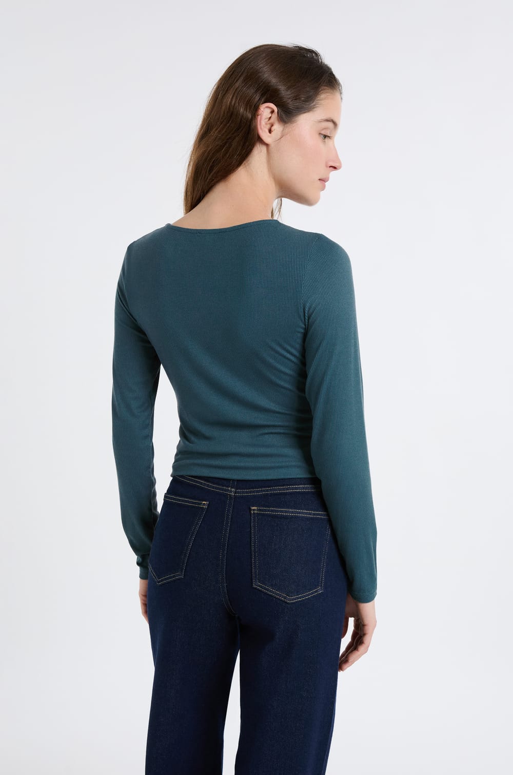 T-Shirt mit geripptem Drap&eacute;-Effekt;${refinementColor}