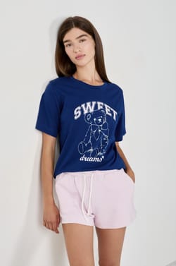 T-shirt de pyjama imprimé;${refinementColor}