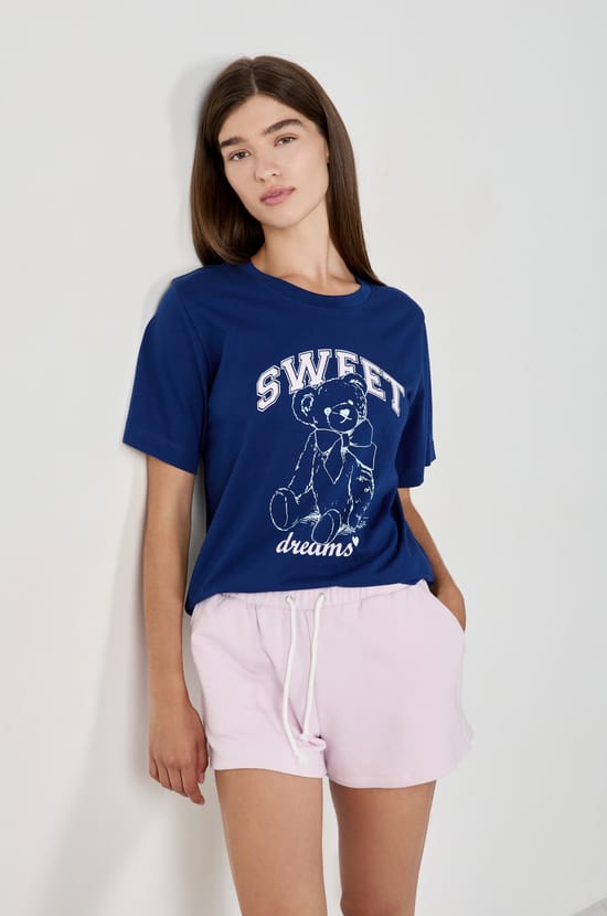 T-shirt de pyjama imprimé;${refinementColor}