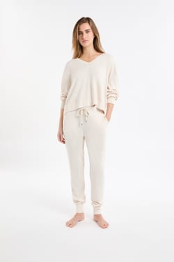 V-neck Pyjama Sweatshirt;${refinementColor}