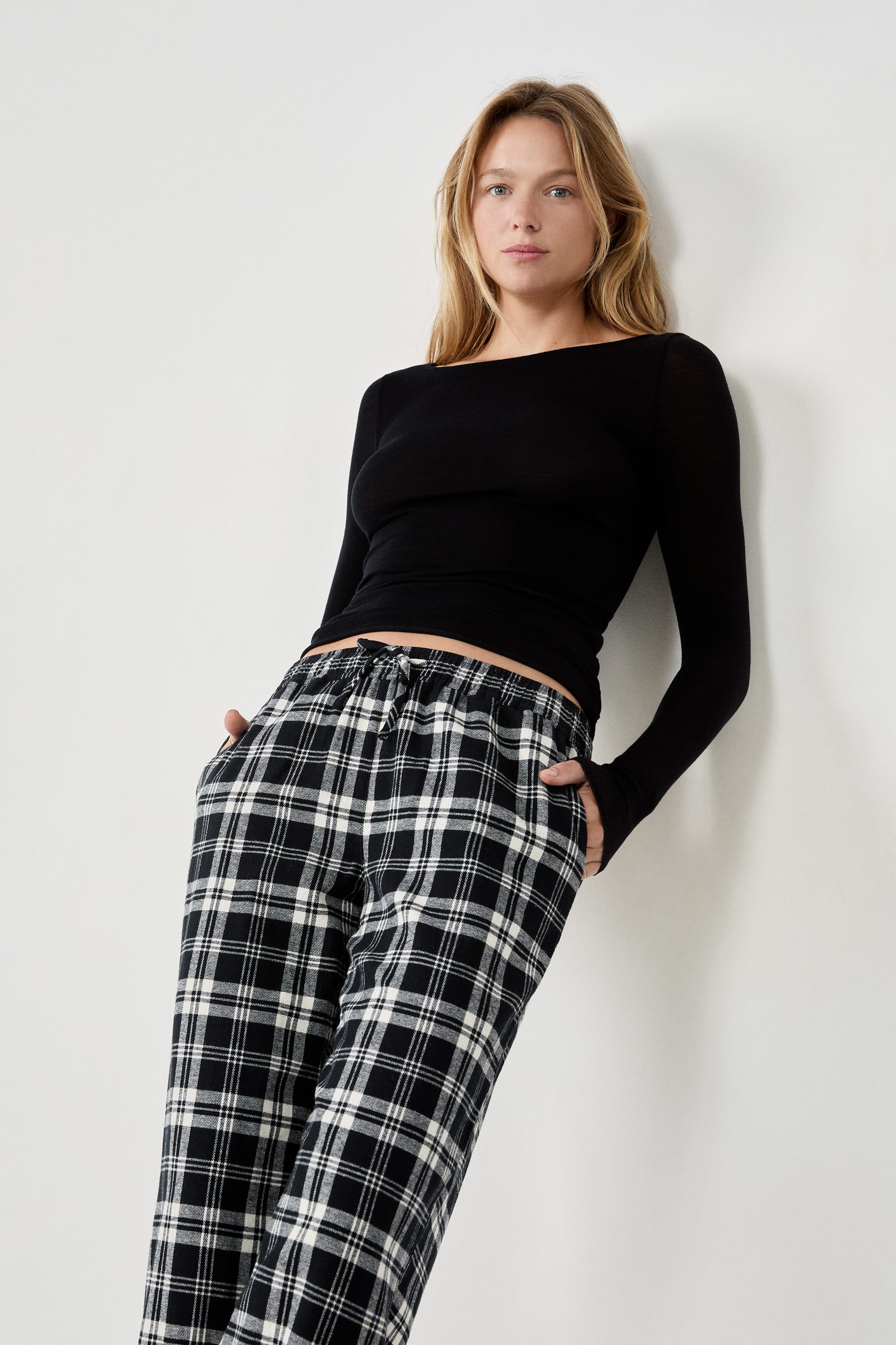 Plaid Pajama Pants - MIDNA - NOIR - ETAM