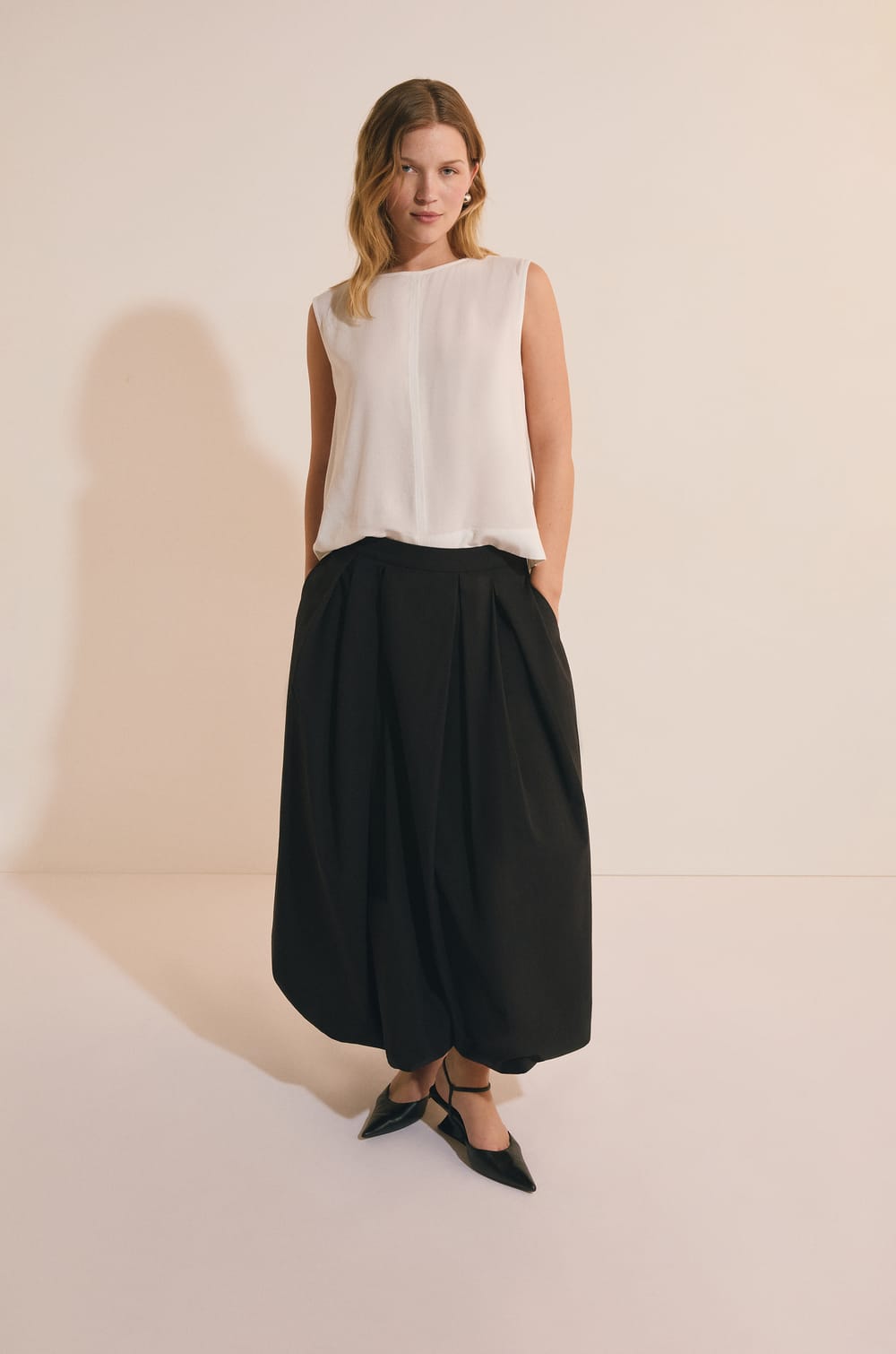 Jupe longue en coton;${refinementColor}