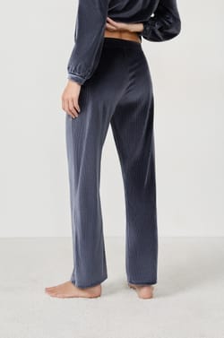 Velvet-Effect Pyjama Trousers;${refinementColor}