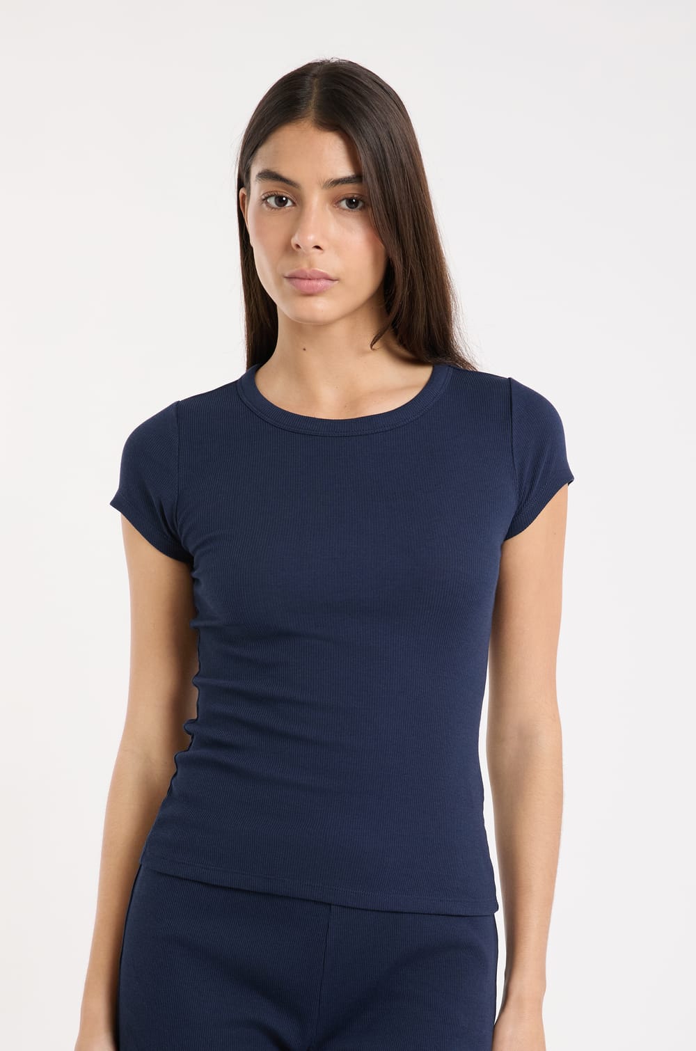 Round Neck Pyjama T-shirt with Cotton;${refinementColor}