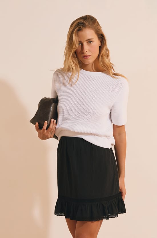 Short Cotton Skirt;${refinementColor}