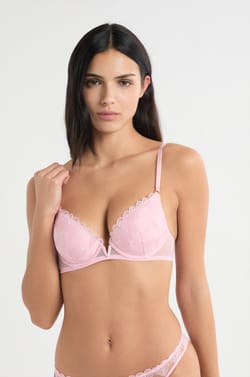 Soutien-gorge N.2 - Push-up plongeant &agrave; broderie c&oelig;urs;${refinementColor}