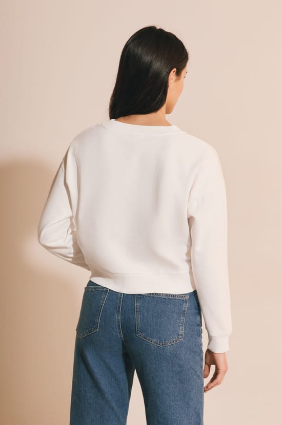 Sweat en coton avec motif coeur;${refinementColor}