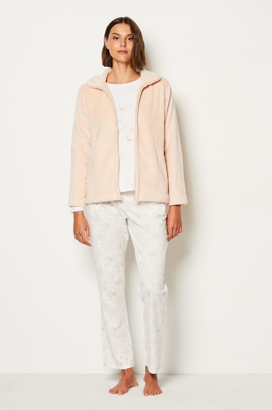 Ensemble 3 pièces de pyjamas veste polaire;${refinementColor}