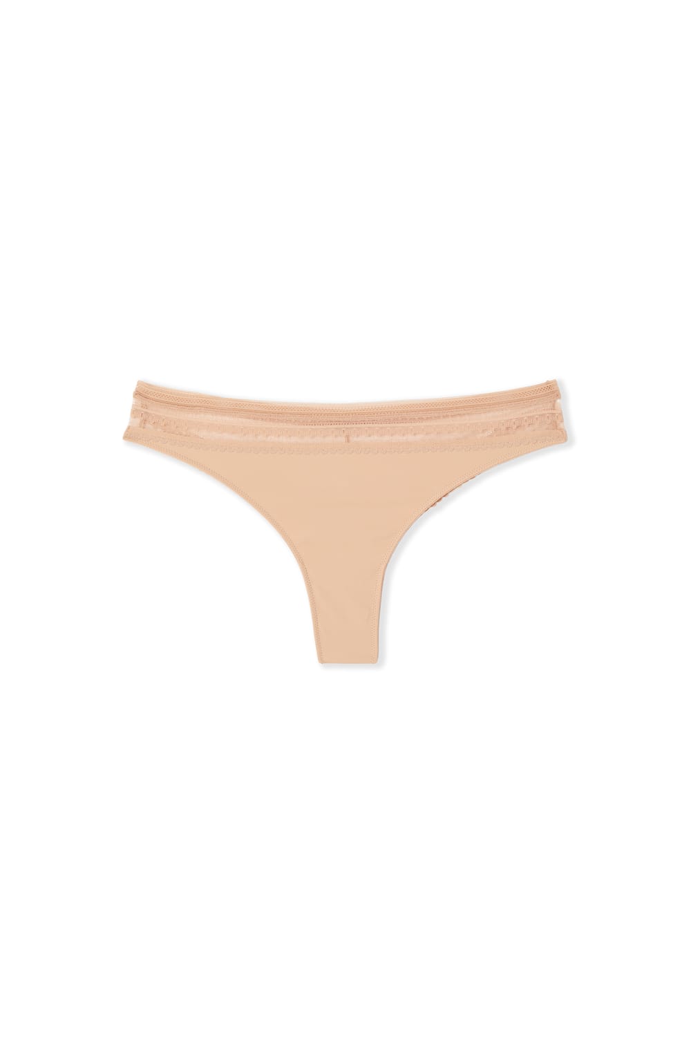 Tanga en microfibre avec d&eacute;tails en dentelle;${refinementColor}