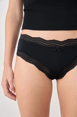 Boyshort with Lace Trim in Microfibre;${refinementColor}