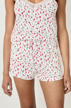 Floral print pyjama shorts;${refinementColor}