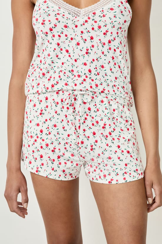 Short de pyjama à motifs fleuris;${refinementColor}