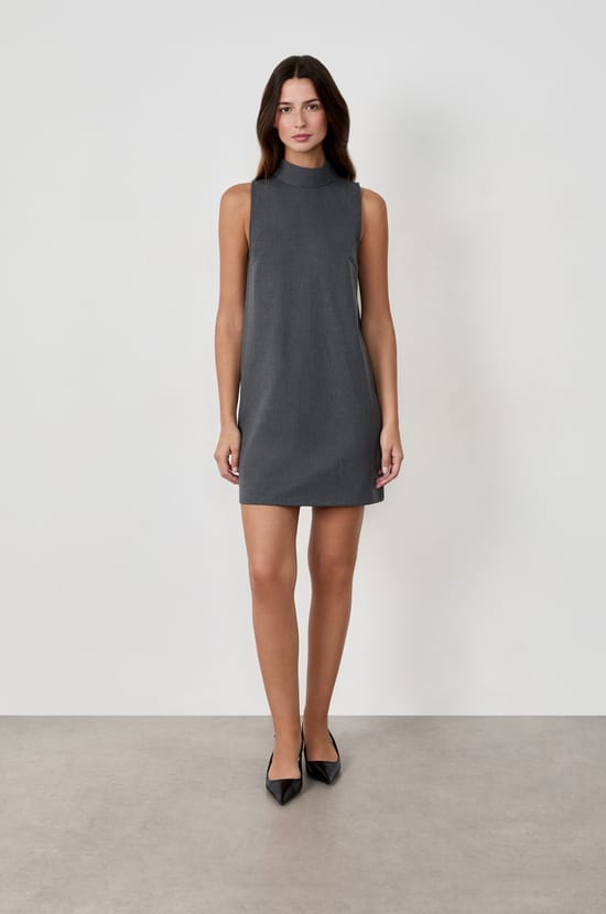 High Neck Straight Dress;${refinementColor}