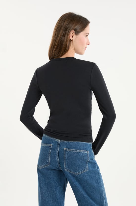 T-shirt &agrave; manches longues en coton;${refinementColor}