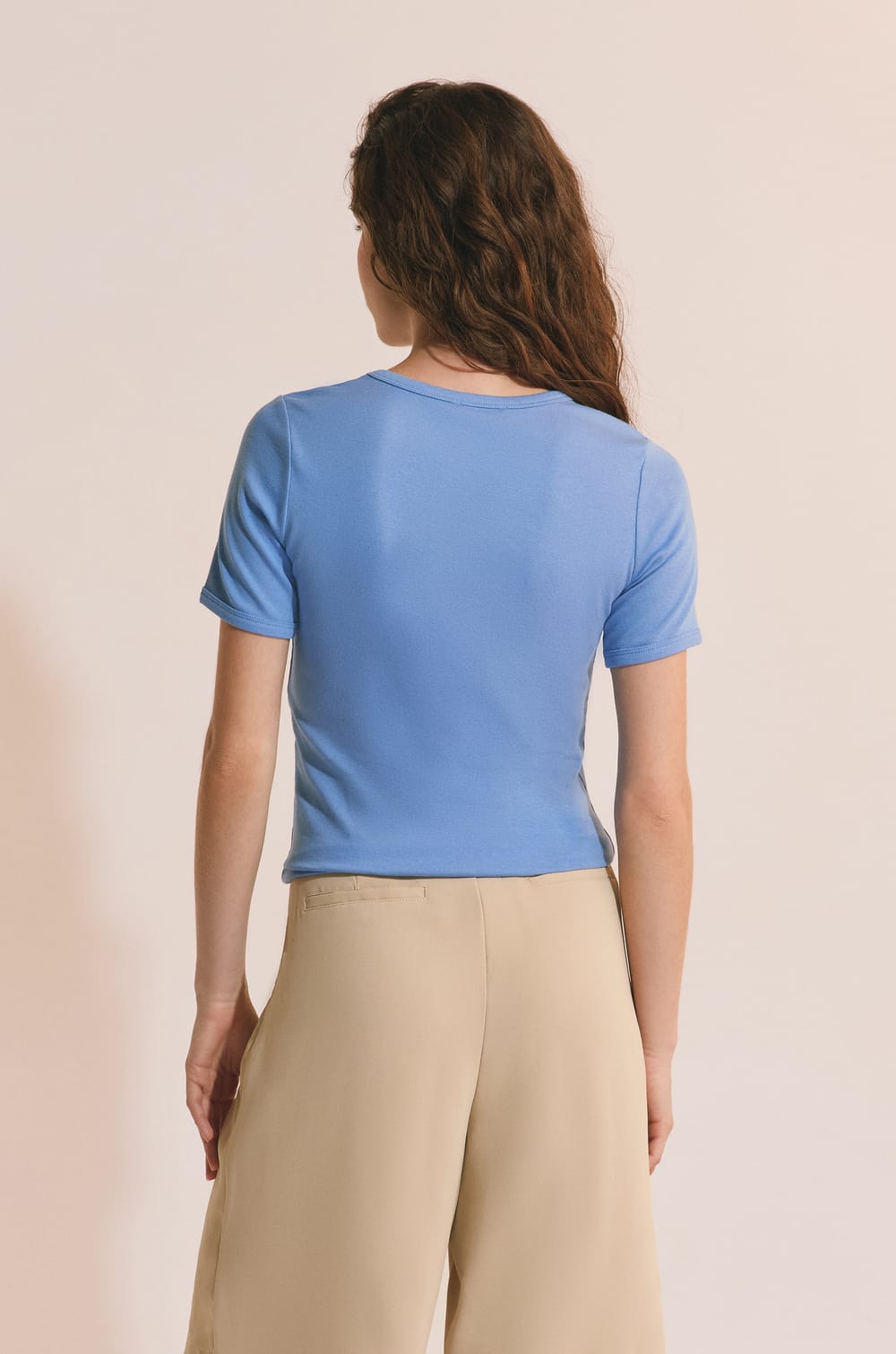 T-shirt manches courtes avec coton modal;${refinementColor}