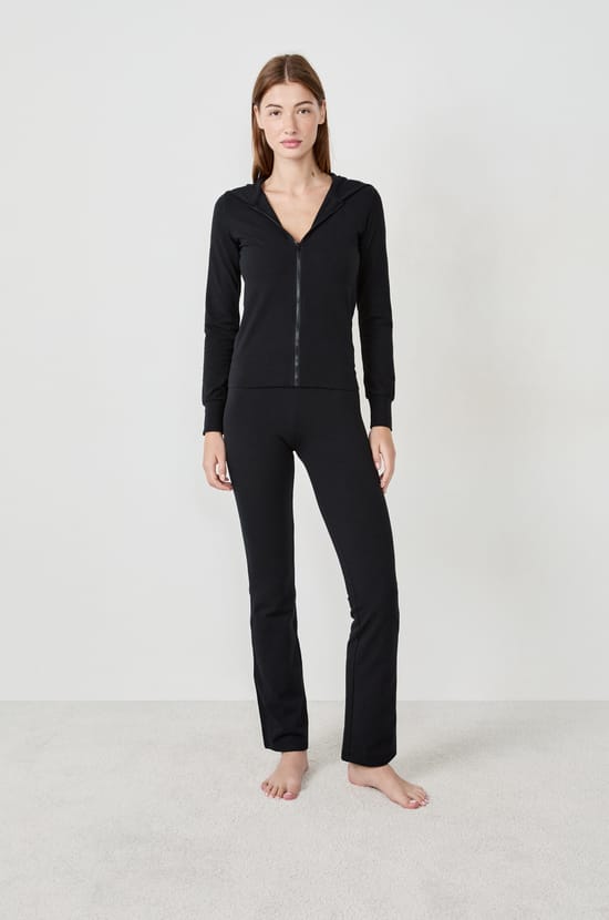 Zip-up hooded cotton sweatshirt;${refinementColor}