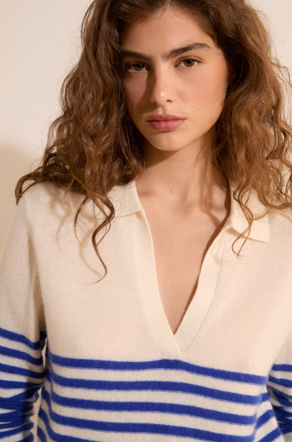 Pull col polo 100% cachemire;${refinementColor}