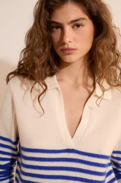 Pull col polo 100% cachemire;${refinementColor}