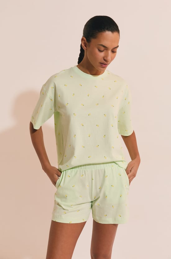 Pyjama 2 pi&egrave;ces motifs ananas;${refinementColor}
