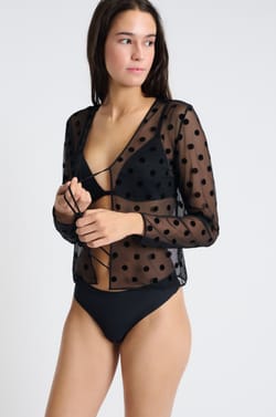 Transparent long-sleeved top;${refinementColor}