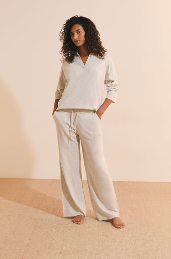 Pull de pyjama avec col polo;${refinementColor}