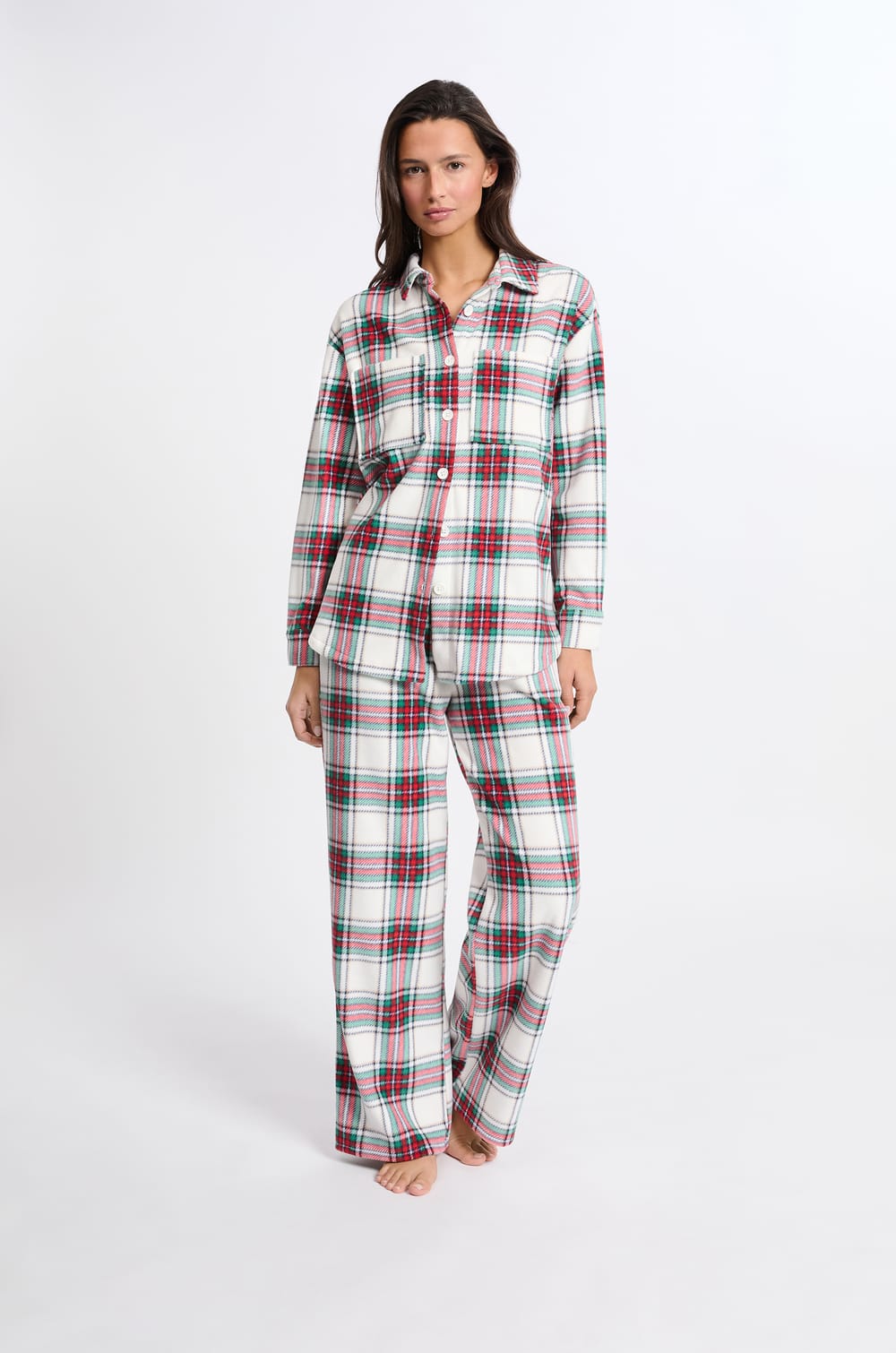 Chemise de pyjama à carreaux;${refinementColor}