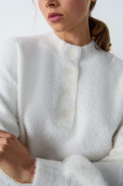 Fleece-Pullover mit Knopfleiste;${refinementColor}