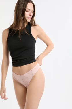 Naadloze microvezel tanga met motief;${refinementColor}