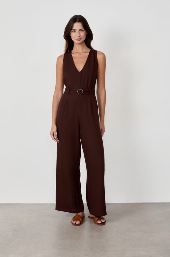 V-neck Jumpsuit;${refinementColor}