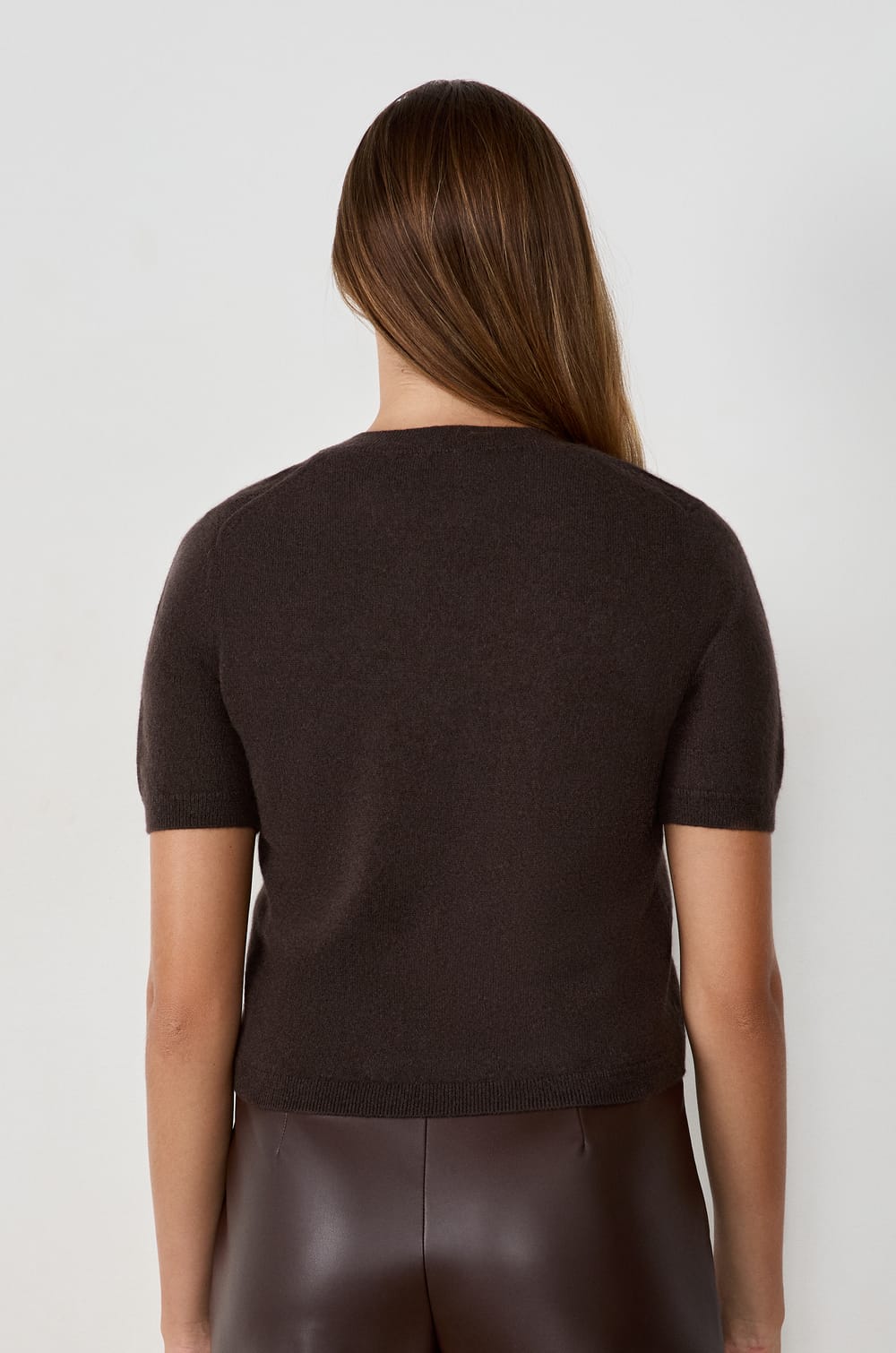 Kasjmier trui met korte mouwen;${refinementColor}