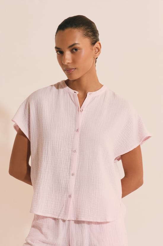 Chemise de pyjama en coton;${refinementColor}