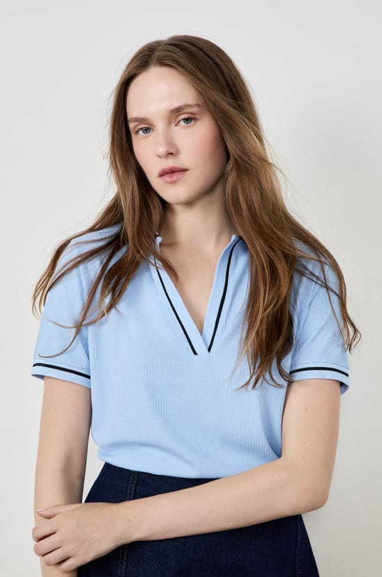 Short-sleeved cotton polo shirt;${refinementColor}