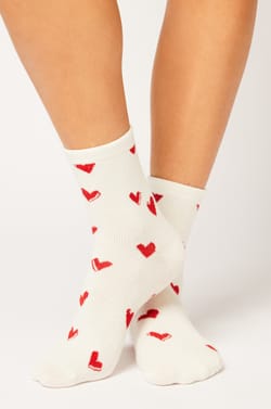 Chaussettes motifs coeurs;${refinementColor}