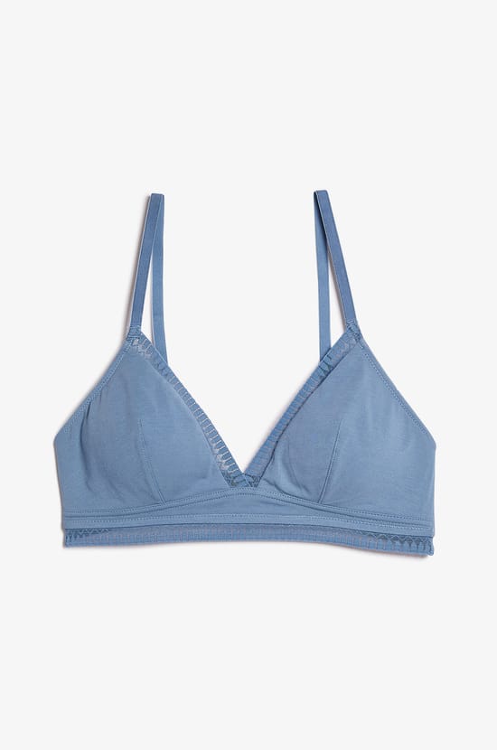 Wireless Cotton Triangle Bra;${refinementColor}