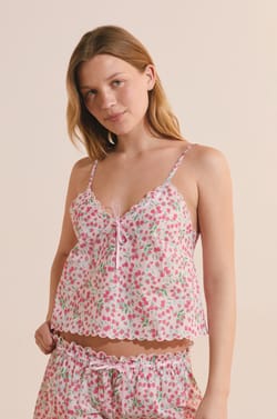 Top de pijama estampado de algod&oacute;n;${refinementColor}