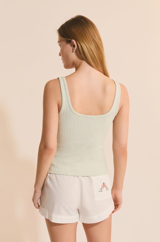 D&eacute;bardeur de pyjama en pointelle;${refinementColor}