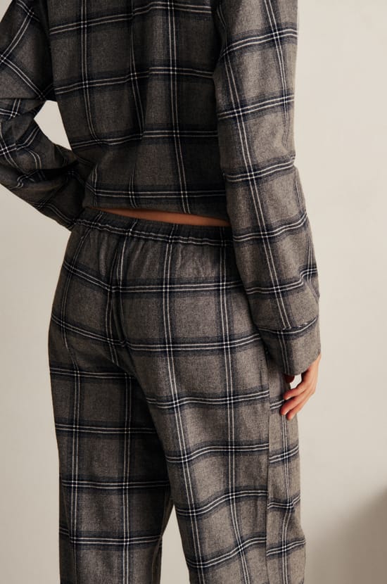 Pantalon de pyjama &agrave; carreaux en coton;${refinementColor}