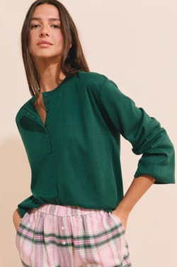 T-shirt manches longues avec boutons;${refinementColor}
