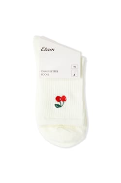Chaussettes cotel&eacute;es avec coton &agrave; motif cerise;${refinementColor}