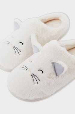 Faux Fur Mule Slippers;${refinementColor}