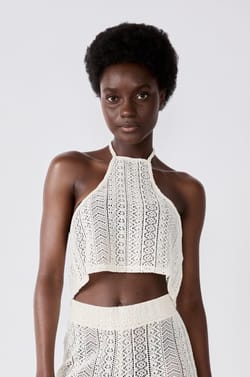 Crochet Backless Top;${refinementColor}