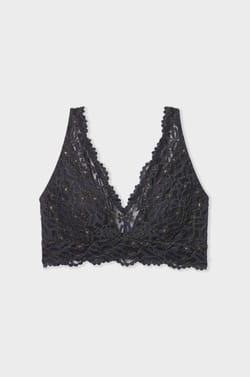 Post-mastectomy Wireless Triangle Bra with Iridescent Lace;${refinementColor}