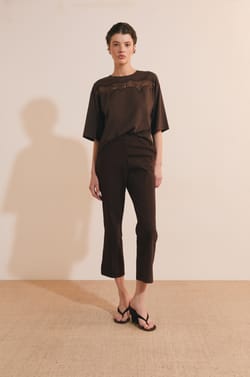 T-shirt en coton avec d&eacute;tail dentelle;${refinementColor}