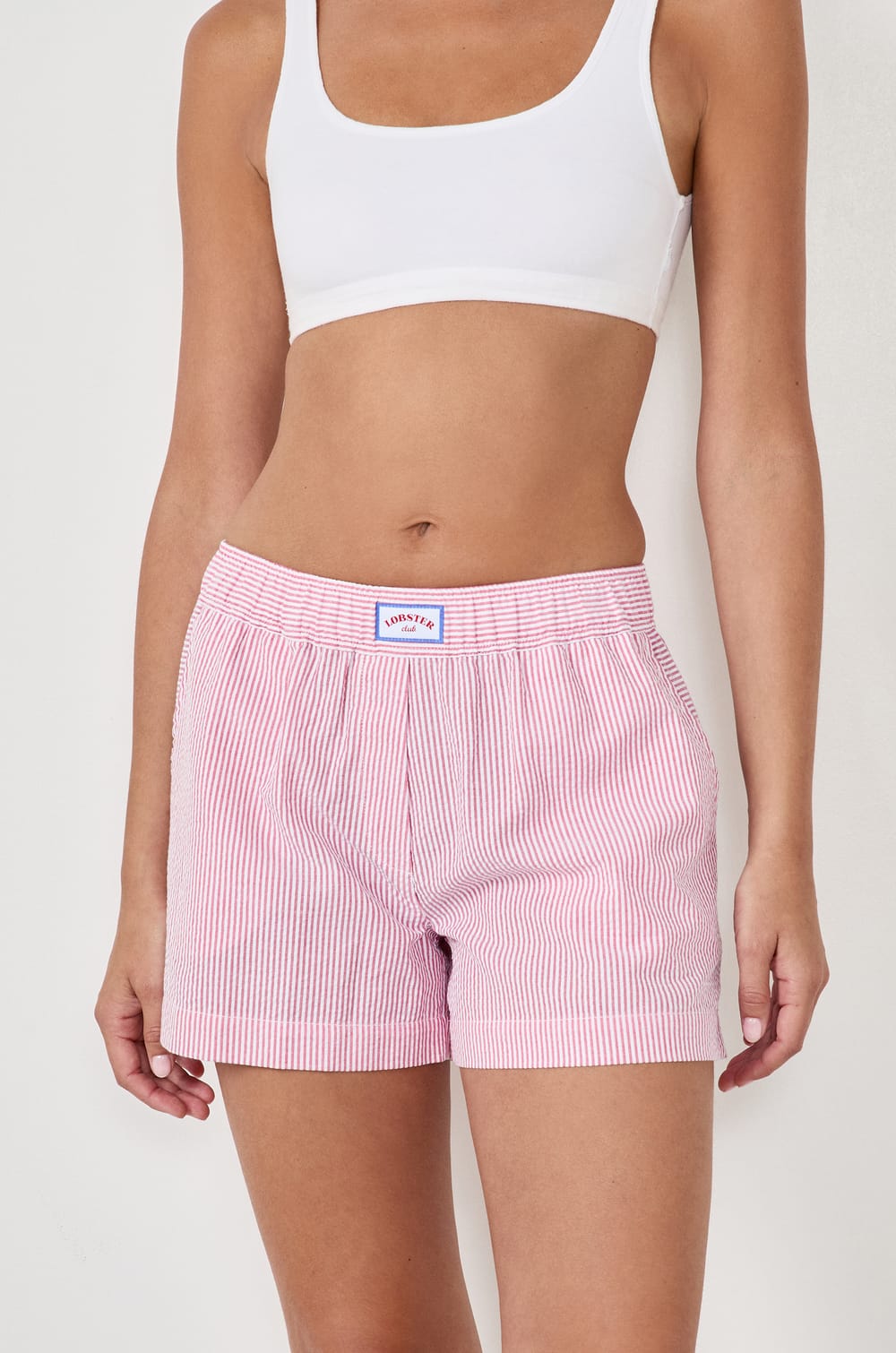 Striped pyjama shorts;${refinementColor}