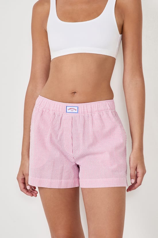 Striped pyjama shorts;${refinementColor}
