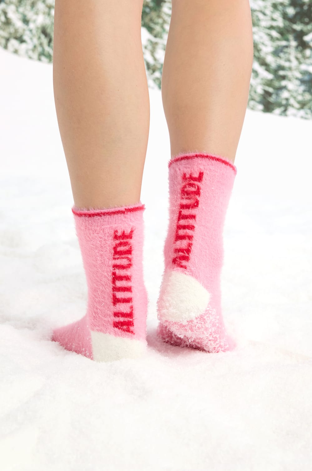Faux Fur Socks with Writing;${refinementColor}