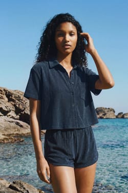 Chemise manches courtes en &eacute;ponge;${refinementColor}