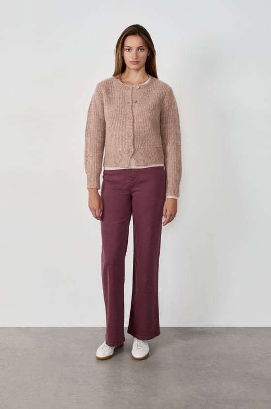 Gilet &agrave; manches longues grosse maille;${refinementColor}