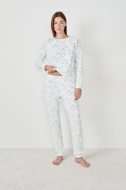 Pyjama trousers with hearts;${refinementColor}